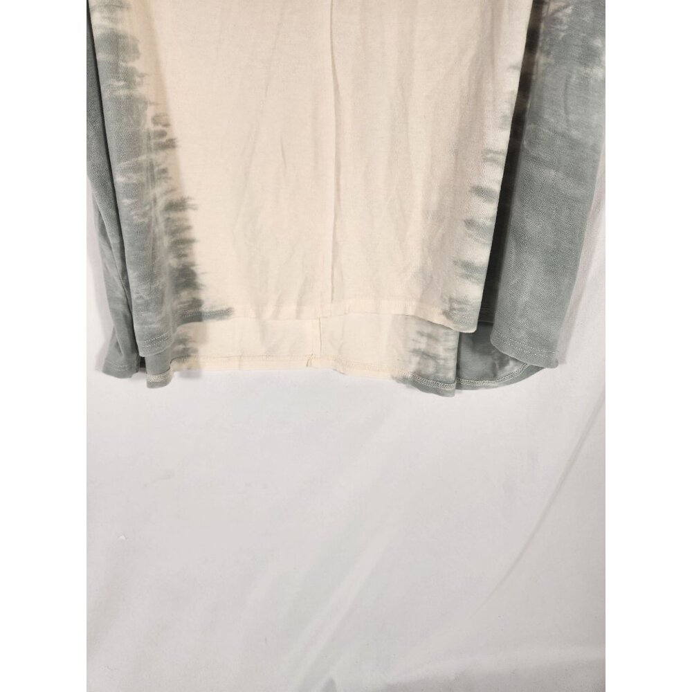 NWOT POL Womens Plus Top Batwing Lagen look Tie dye Cream/Gray 2X - Picture 3 of 7